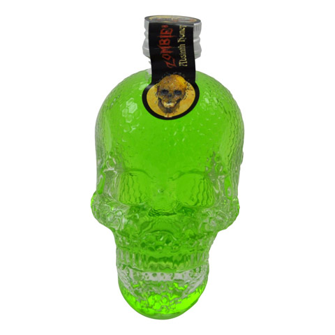 Zombies Absinth Honey in decorative skull bottle 50ml - green