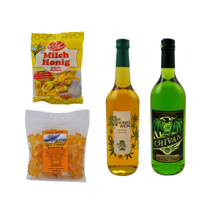 Feelgood Paket mit 2 Met-Flaschen und kostenlosen Honig-Bonbons und Honigbärchen